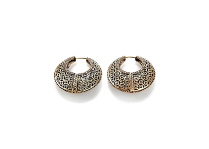 Gold Plated | Basket Hoop Earrings